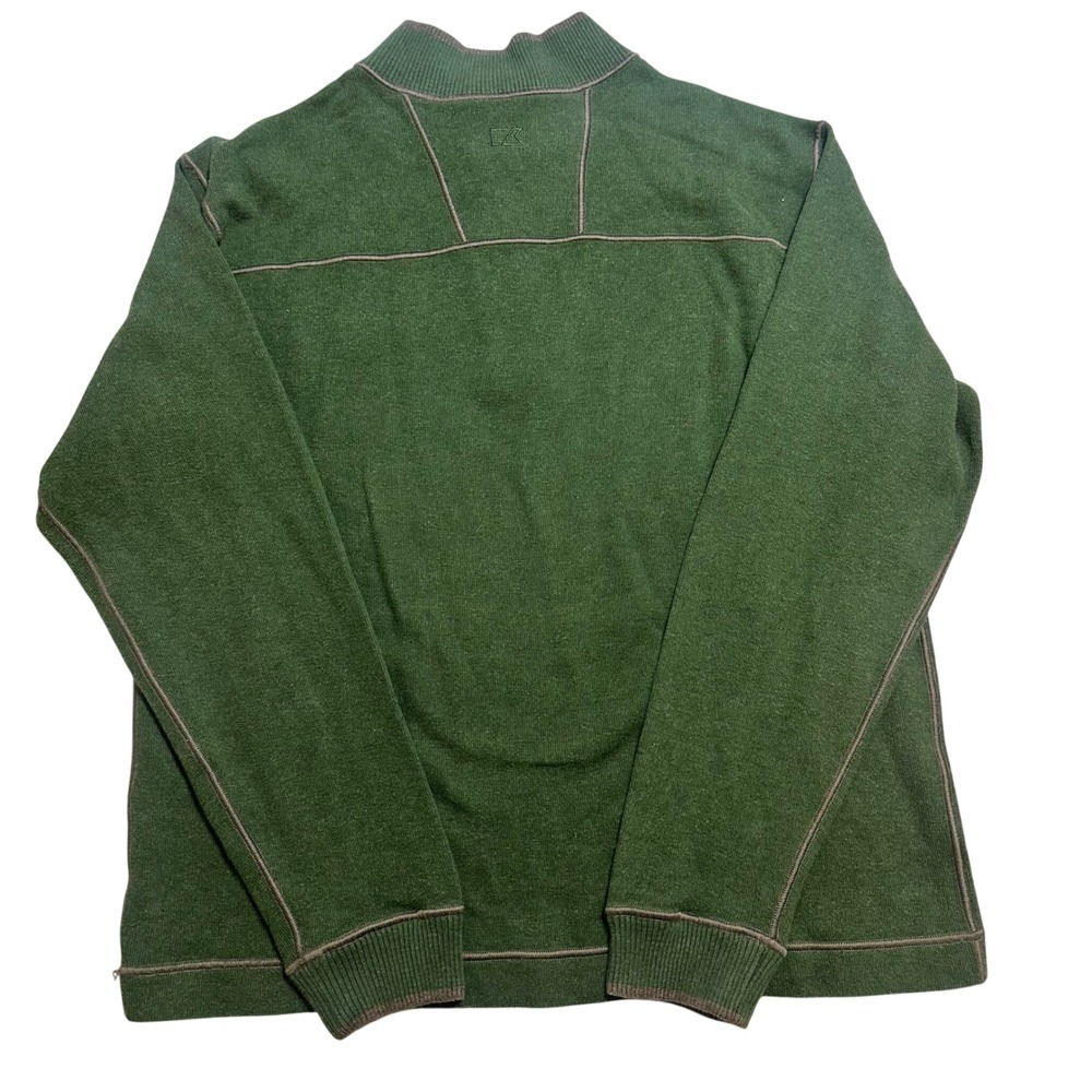 Cutter & Buck Packers Pullover Mens Large Green Quarter Zip Outdoor Sweater - Picture 6 of 6